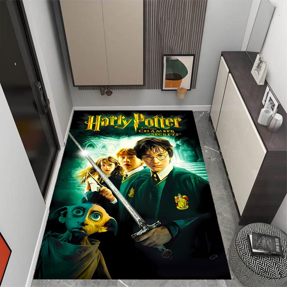 Harry Potter Hogwarts Themed Anti-Slip Rugs - Polyester Home Decor, Suitable for Bedrooms, Living Rooms, Doorways, Studios, and Decorations