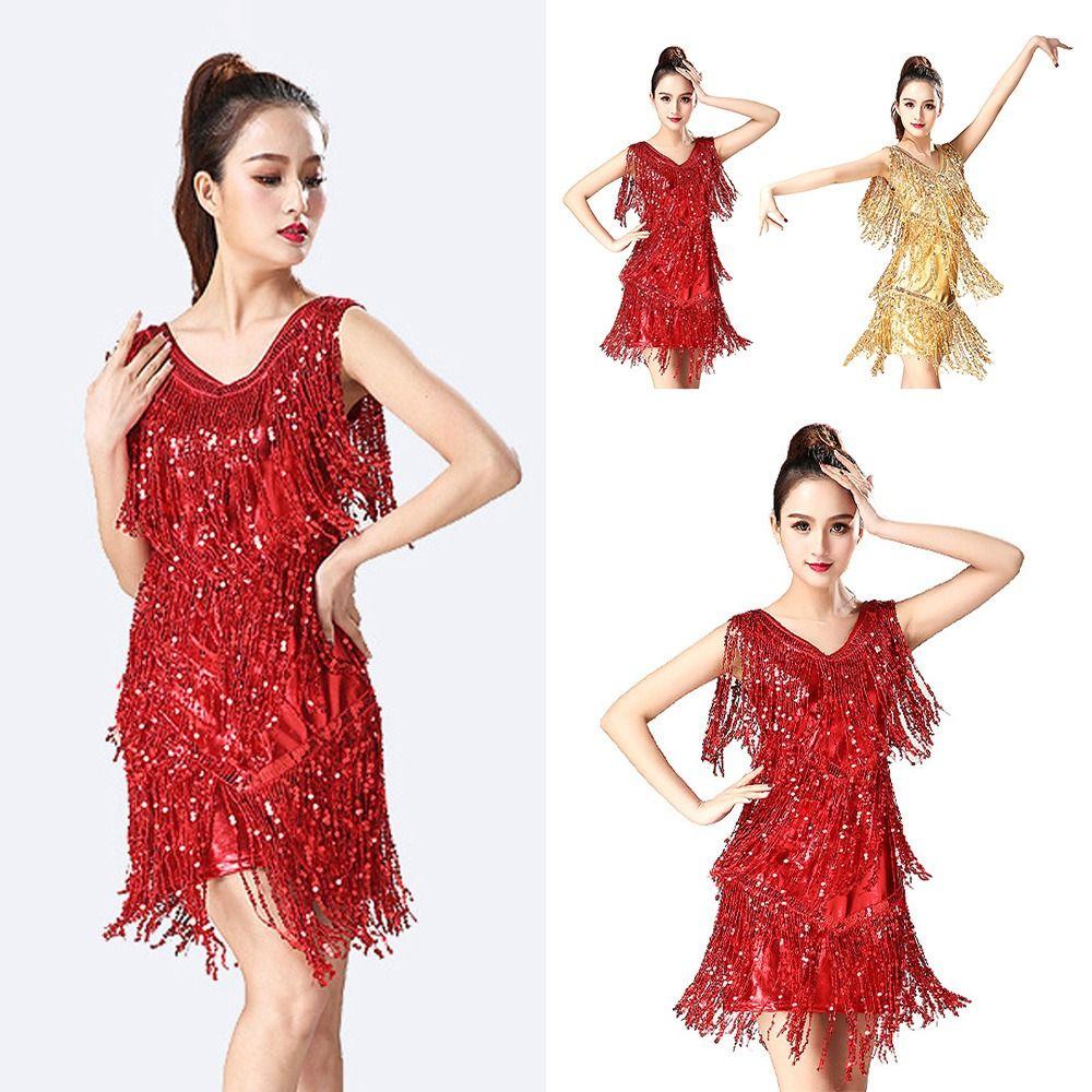 Samba Dancing Latin Dancing Dress Tassel Ballroom Dress Fashion Competition Dress  Show Costumes
