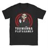 Printed Saw You Wanna Play a Game  Tshirts For Men Women Cotton Short Sleeve Horror Movie Billy O-neck Summer Clothing