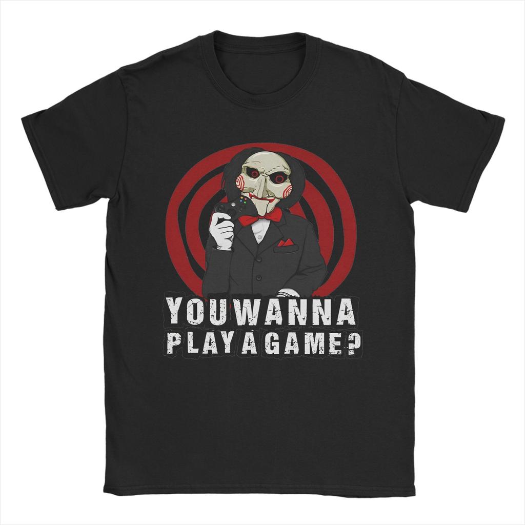 Casual Vintage Saw Movie  T-Shirt Men's Crewneck Short Sleeve Clothes Halloween  Cotton Summer Top Tee