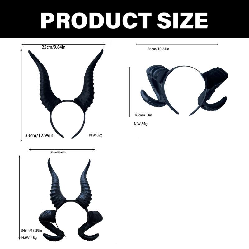Modern Devil Horns Headband Unisex Headgear Halloween Outfit Festive Occasion Gear Theme Party Supply