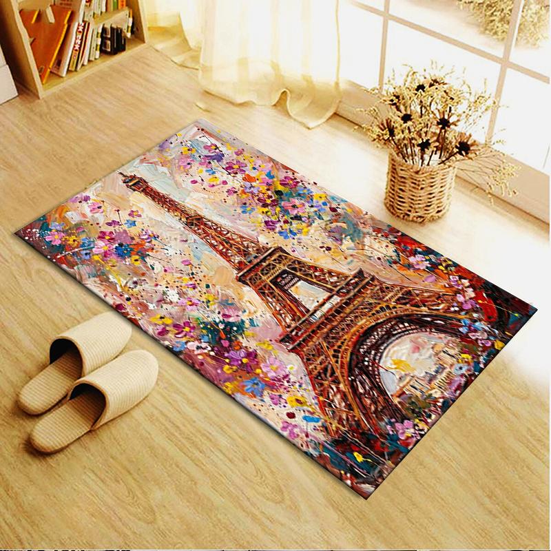 2025 New Paris Eiffel Tower Carpet Rug for Living Room Bedroom Home Sofa Decoration,Kids play Non-slip Floor Mat98