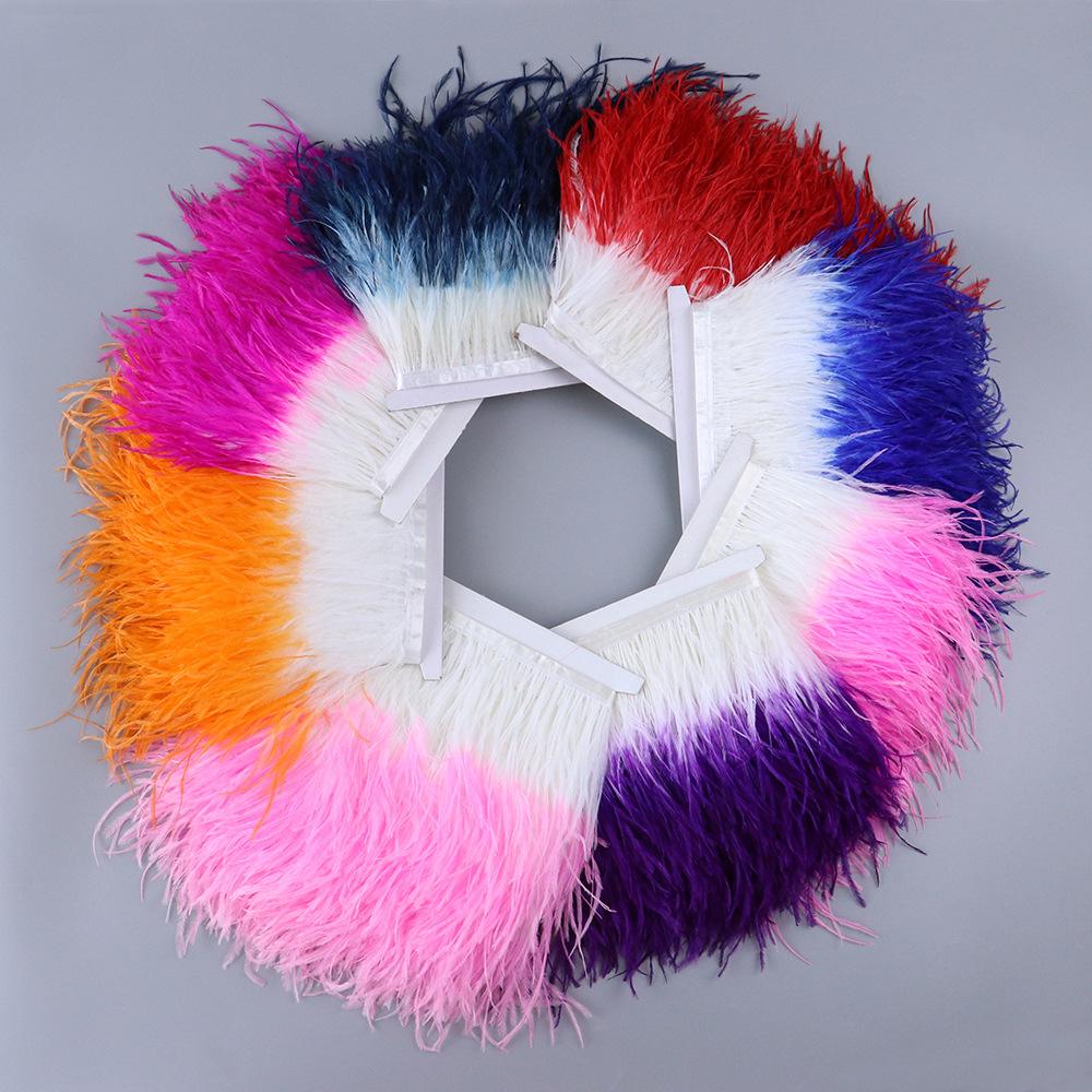 10-15Cm Two-Color Ostrich Hair Cloth Edge Clothing Accessories Diy Material High-Quality Ostrich Hair Lace Skirt