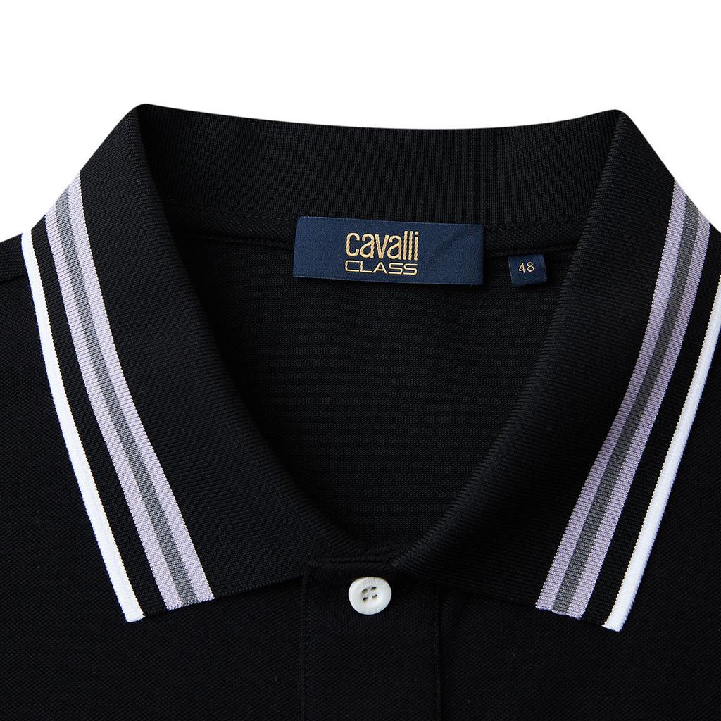 [Contrast Striped Embroidered Logo] Spring and Summer Solid Color Clean and Versatile Men's Polo Shirt with a Collar and Short Sleeves