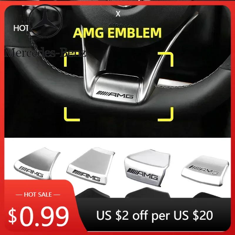 Heißer Autoaufkleber Auto Innenraum Lenkrad Abzeichen Aufkleber Panel Mitte Emblem Für AMG Mercedes Benz W212 W213 W205 GLA CLA GLC G