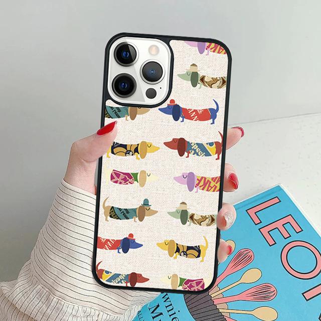 Cute cartoon Dachshund dog phone Case Cover For iPhone 17 Air 16 15 14 Plus apple 16 11 12 13 Pro Max coque