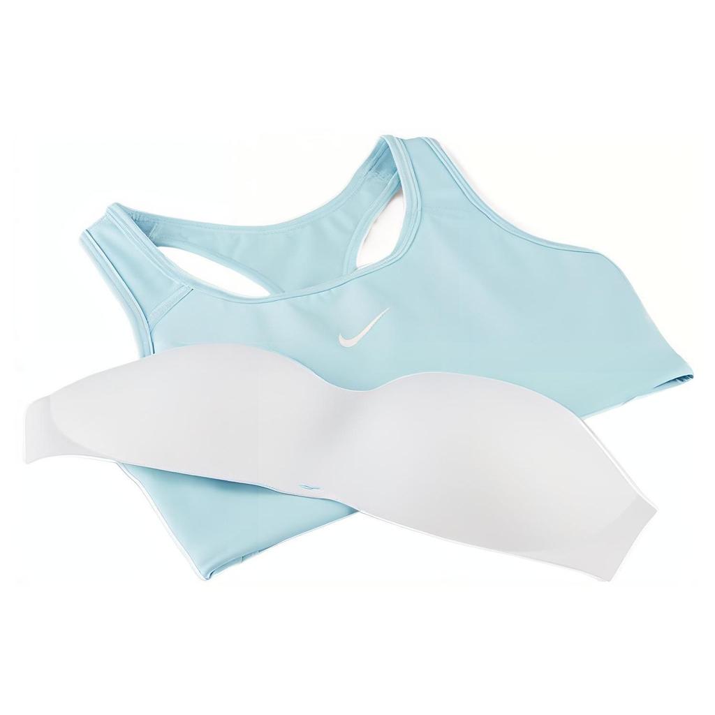 Nike Medium Support One-Piece Padded Solid Color Sports Bra Women Underwear Blue BV3637-483
