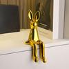 Long Ear Bunny Figurine Colorful Sitting Rabbit Statue Animal Sculpture Home Office Desktop Car Dashboard Decoration