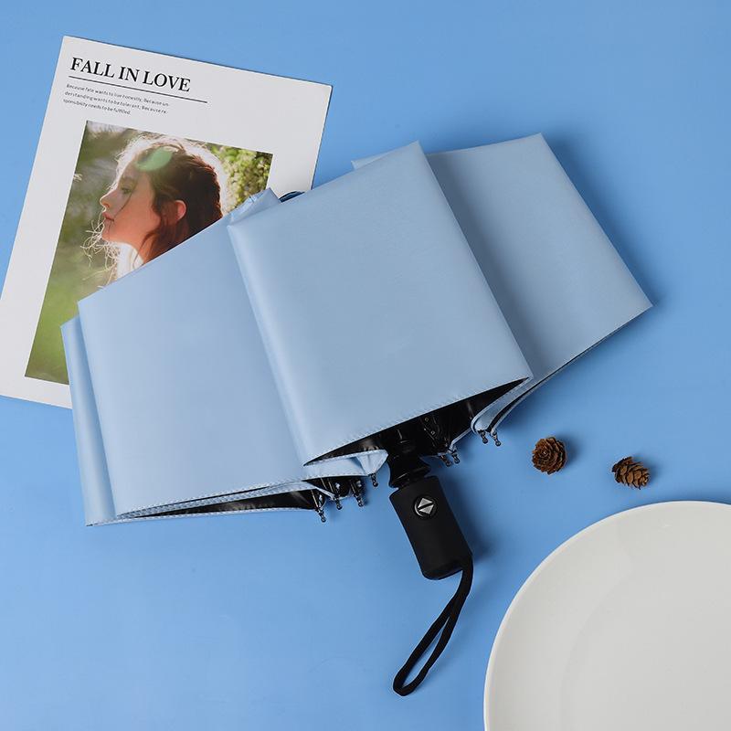 Парасолька Парасолька Складна Удосконалена Сонцезахисна Парасолька Вінілова Трискладна Парасолька від Сонця Парасолька Подвійного Призначення від Сонячного Світла та Дощу Велика Автоматична Парасолька