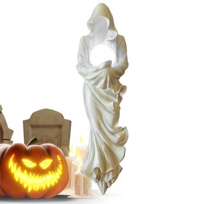 Halloween Figurines Hugging Light Ghost For Halloween Decoration Resin Dark Art Ornaments Collectible For Tabletop Windowsill