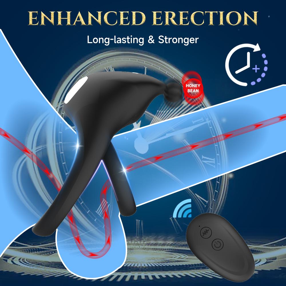 Cock Ring Vibrator for Men Testis Clitoral Vibrating Stimulation Massager Remote Control Penis Ring Delayed Ejaculation Sex Toys
