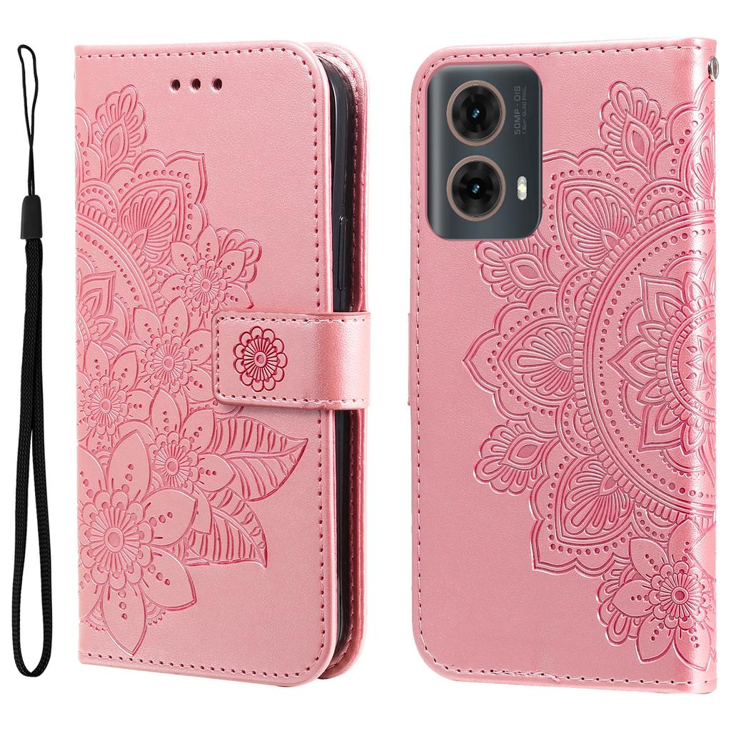 For Motorola Moto G85 5G/S50 Neo 5G Case Floral Pattern PU Leather Wallet Stand Phone Cover