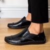 Spring 2020 Men's Large Size Leather Driving Moccasins - Retro Business Casual Shoes