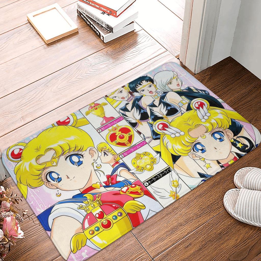 Anime Sailors Moons Luna Cat Doormat Non-Slip Entrance Bath Kitchen Floor Door Mat  Bedroom Balcony Carpet Rug