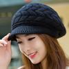 Women'S Hats Winter Warm Knitted Hat Rabbit Hair Double Layer Plus Velvet Cap Visor Beanies For Women Casual