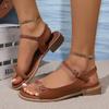 2025 New Summer Women Sandals Casual Flat Versatile Sandals Women Roman Comfortable Flat Bottomed Vacation Beach Shoes