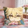 Aether Cute Genshin Game Cushion Cover Short Plush Pillow Case Room Sofa Cushion Covers Home Decor Funda