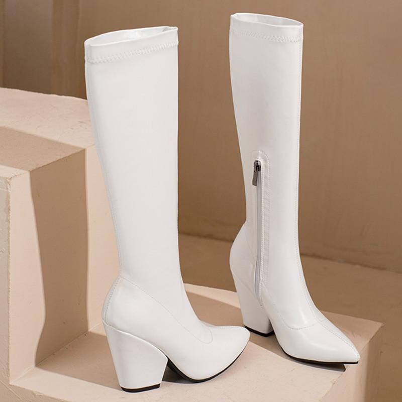 Elastic Thigh High Boots Women Shoes Autumn Winter Black Red White Wedge High Knee Boot Fetish Party Shoes Ladies Large Size