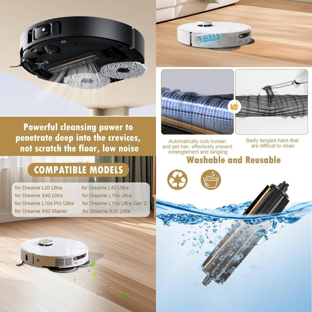 Dreame X40 Ultra ir L20 Ultra plaukų šalinimo šepetys, pakaitinis, skirtas namų valymui