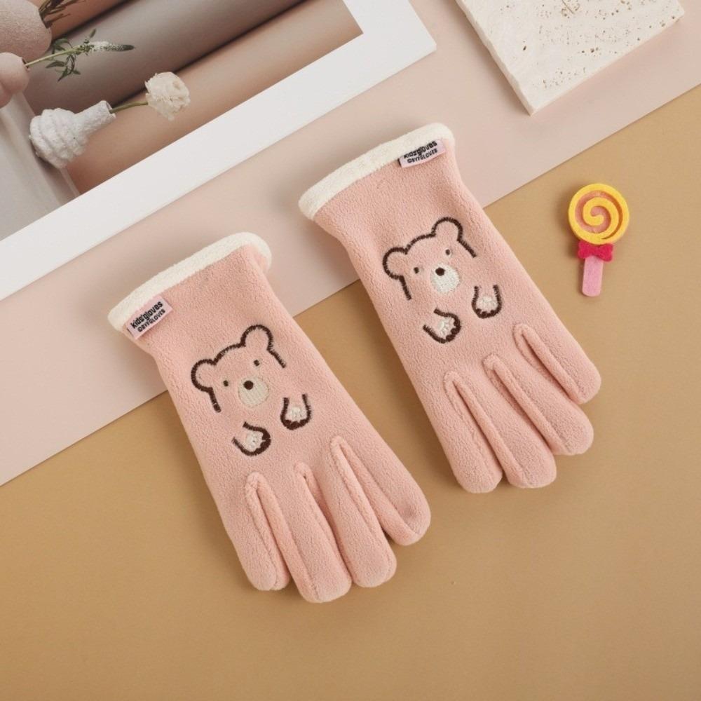 Plush Ski Gloves Polar Fleece Full Finger Gloves New Windproof Coldproof Gloves  Autumn and Winter