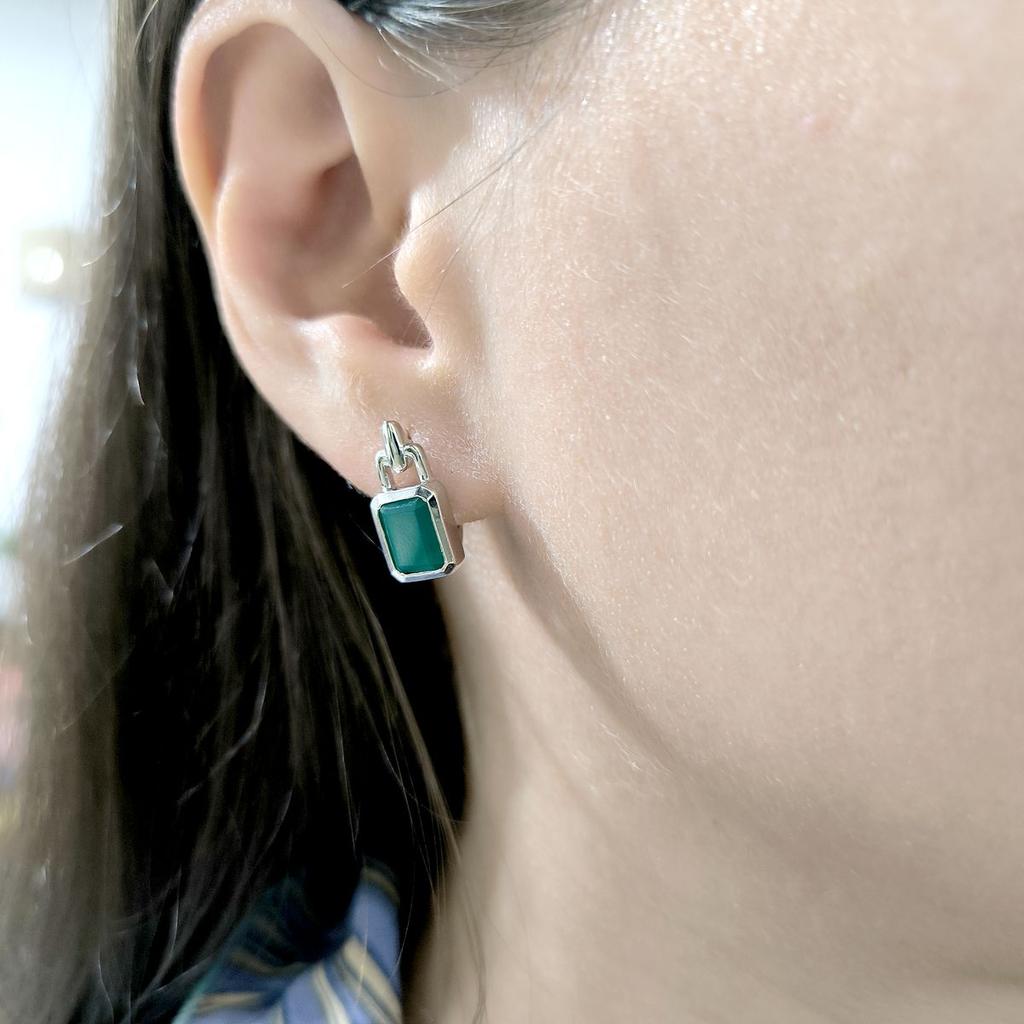 Silver Earrings with Natural Agate 2.938ct (2174059)