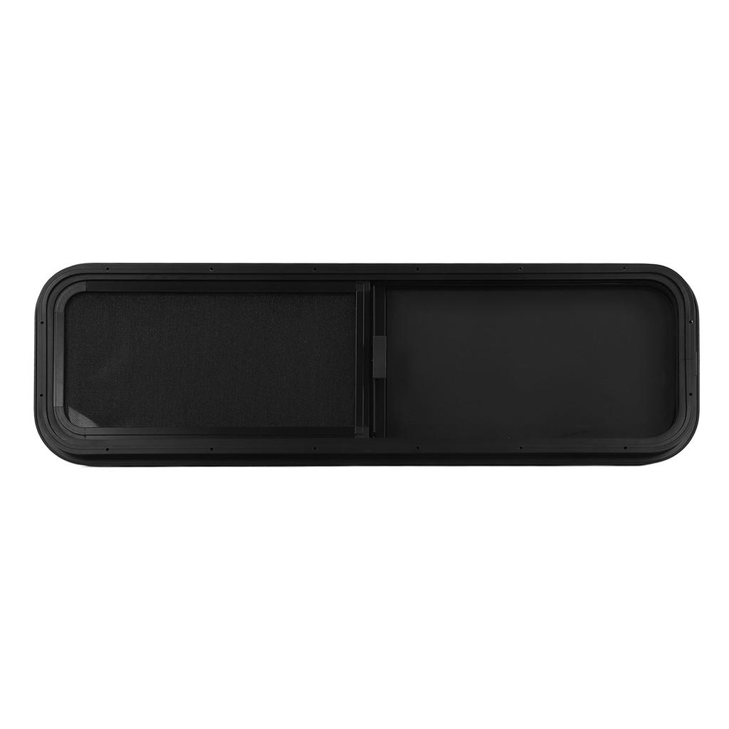 RV Push Pull Window Rounded Corner Waterproof UV Proof Sealed Black Powder Coating for Camper Engine