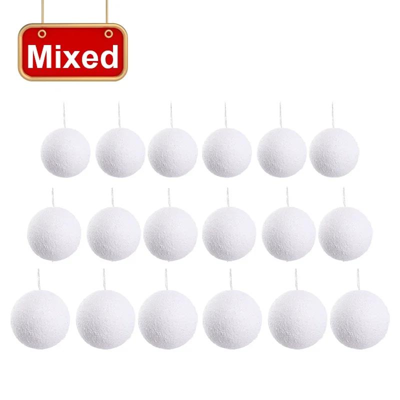 54/6PCS White Foam Christmas Balls for Xmas Tree Hanging Ball Ornaments Pendants for Wedding New Year Party Home Decor Supplies