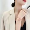 Korean Pink Crystal Stone Bracelet For Women Energy Beads Strand Bangles Female Prayer Blessing Health Wristband Jewelry Gift
