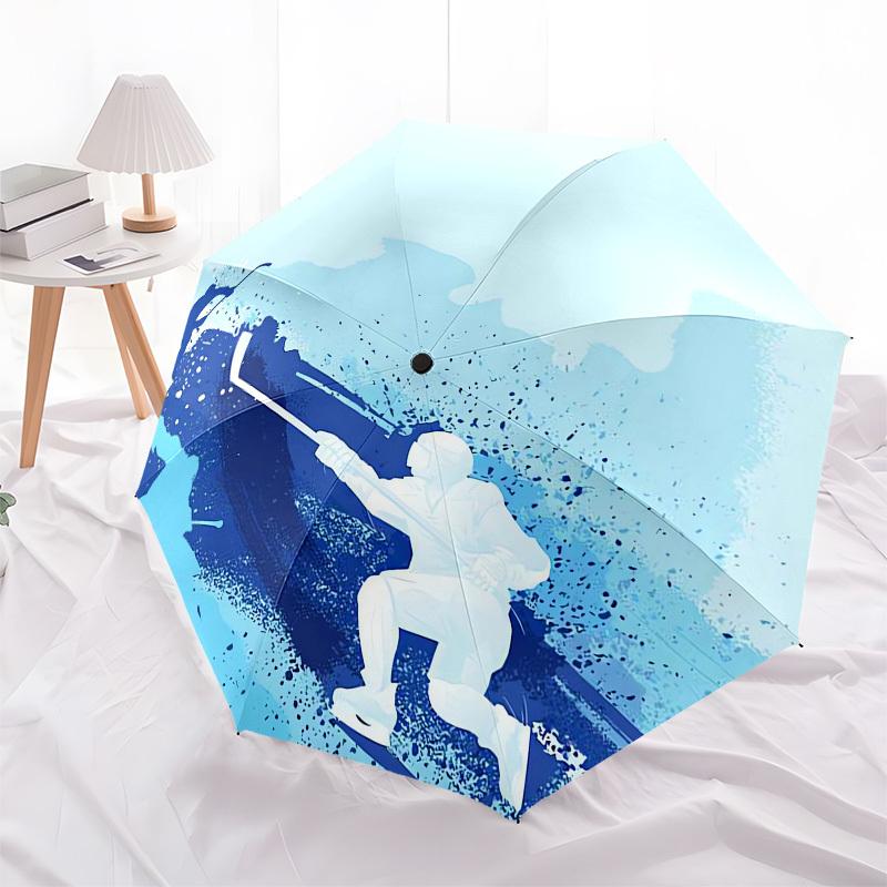 1pc Ice Hockey Action Umbrella with Plastic Handle,Suitable for All Seasons UmbrellaPT437