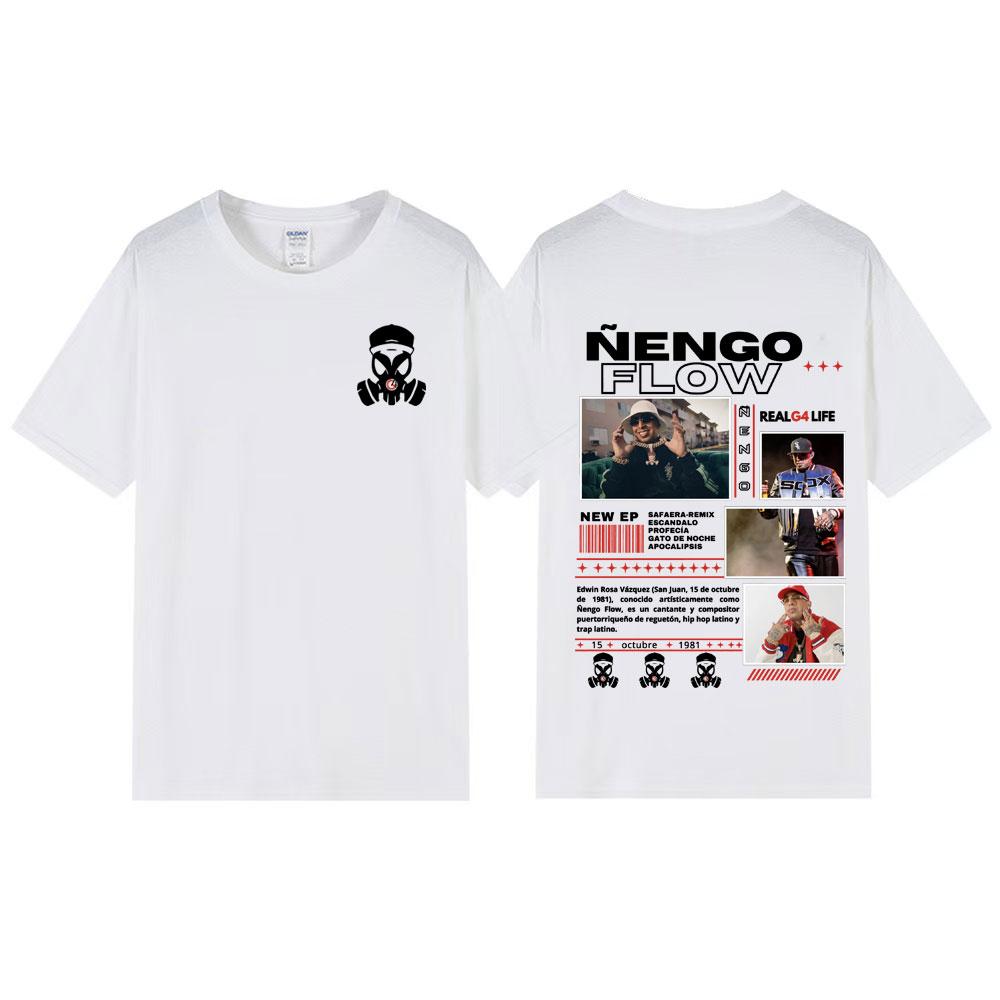 Rapper Nengo Flow Real G4 Life Tour Graphic T Shirt Unisex Vintage HipHop Pop Music T-shirt Fashion Oversized 100% Cotton Tshirt