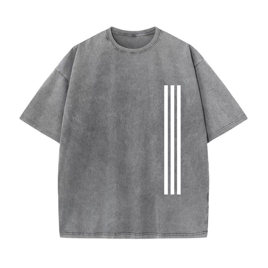 Retro Washed Vintage T-Shirt High Quality T Shirts Summer Oversized Short Sleeve Clothes Retro Washed Cotton Loose Street Tops