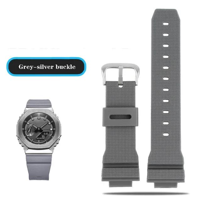

Ремінці для годинників Casio G-Shock GM-2100 GM-S2100 GA-2100 GM-5600/GA5600 силіконові чоловічі спортивні водонепроникні аксесуари для годинника ремінець 16mm