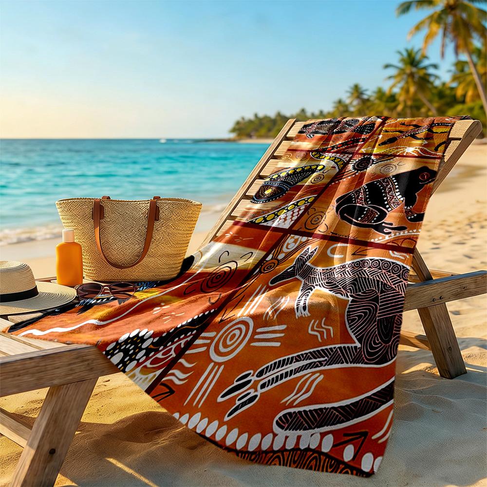 Australian Aboriginal Style Beach Towel High Absorbency & Quick-Dry Comfortable Lightweight