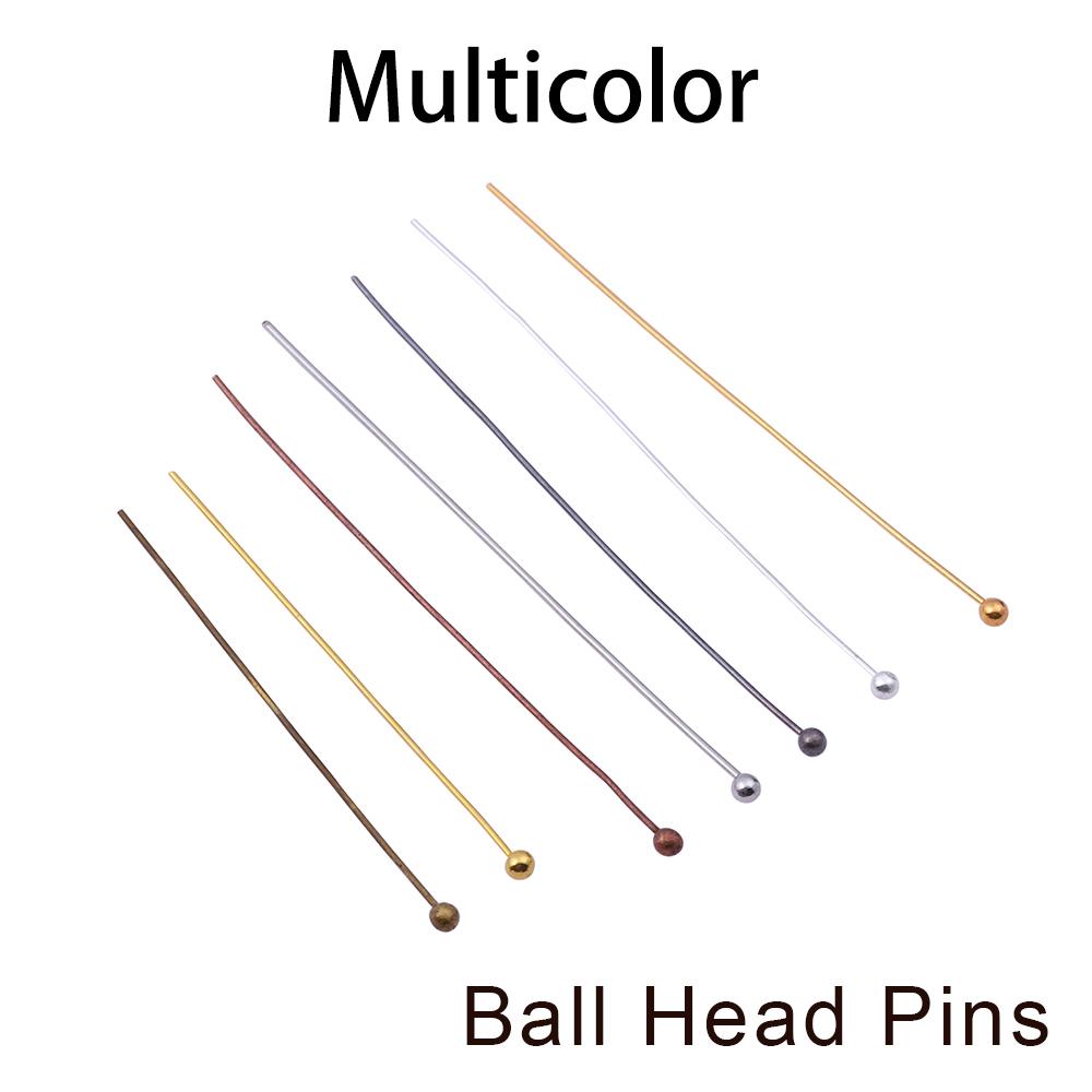 200Pcs/lot 10-50mm Flat Head Ball Head Eye Head Pins Connectors For Necklace Pendant DIY Jewelry Making Accessories Supplies