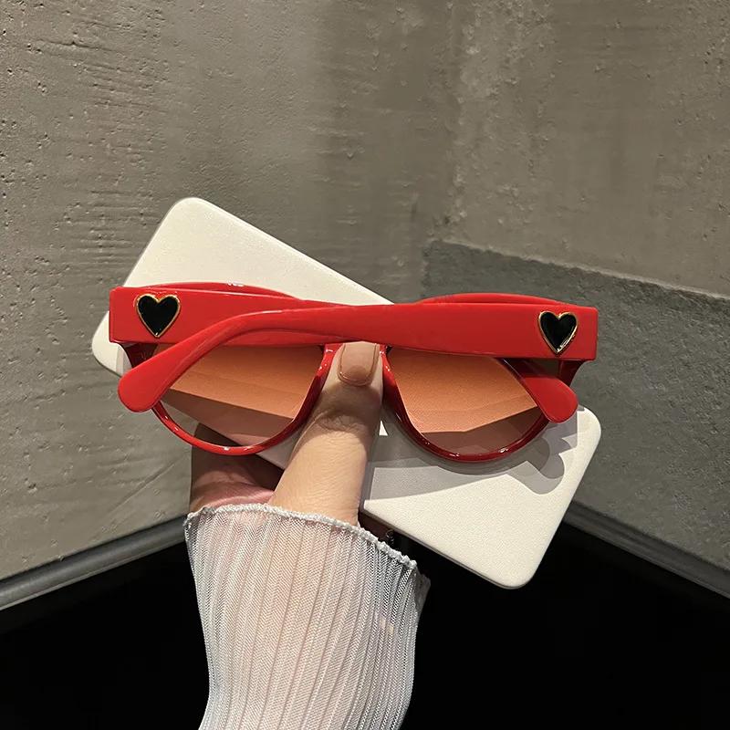 3pcs Women's Large Round Frame Sunglasses Black Advanced UV Resistant Sunglasses Tourism Photography Decorative Glasses