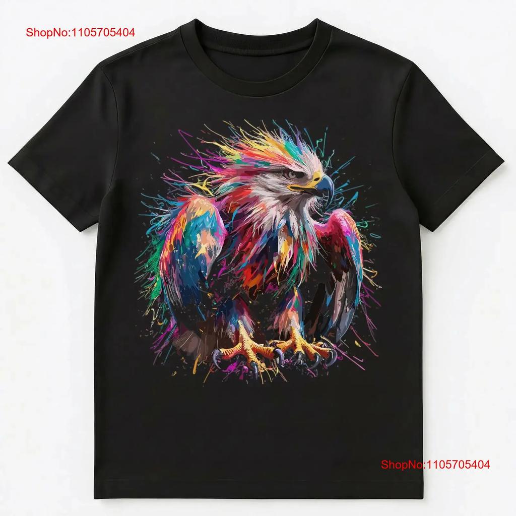 Colorful Paint Splash Eagle Art T Shirt Vintage Stylish Versatile Graphic Streetwear Fashion