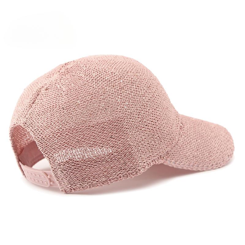 Fashion Sequined Mesh Cap Summer Breathable Hard Mesh Baseball Cap Women's Outdoor Sunscreen Visor