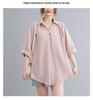 2026 Stylish Cotton Linen V-Neck Casual Plus Size Shirt with Belly Coverage and Wide Hem
