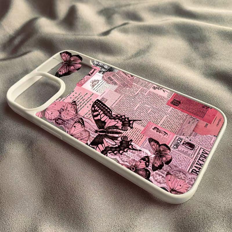 NIS Retro Růžový Motýl Pouzdro na Telefon Pro Samsung Galaxy S25 S24 Ultra A55 A56 A06 A16 A54 A35 A15 A34 5G S23 S22 FE Kryt