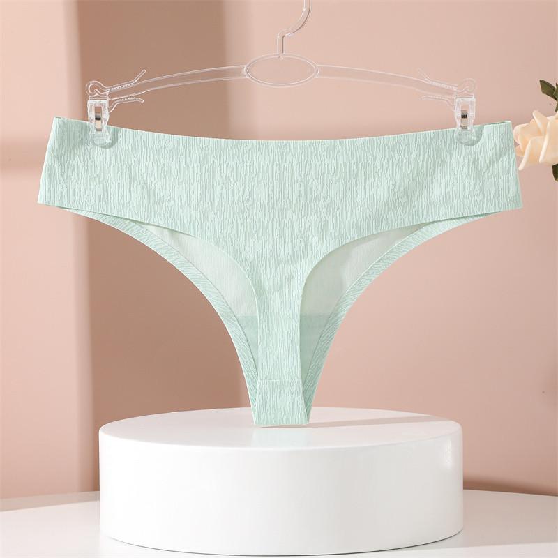 FINETOO Nahtlose Seidenunterwäsche Damen Höschen Sexy Low-Waist Stretch Einfarbig Dessous S-XL Mode