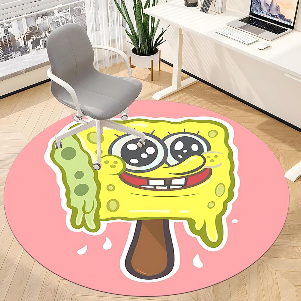 1pc SpongeBob SquarePants Office Round Area Rug, Under Office Chairs Bedroom Living Room Home Decor A1016307
