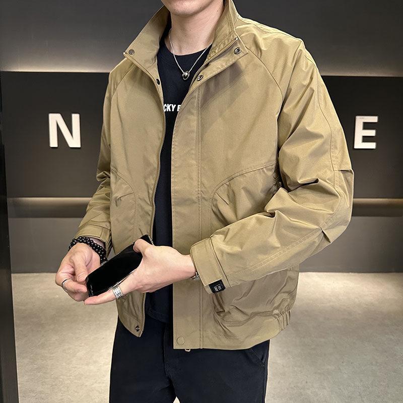 Spring And Autumn New Men'S Casual Jacket Top Jacket Korean Edition Trend Youth Hong Kong Style Handsome Tooling Tide