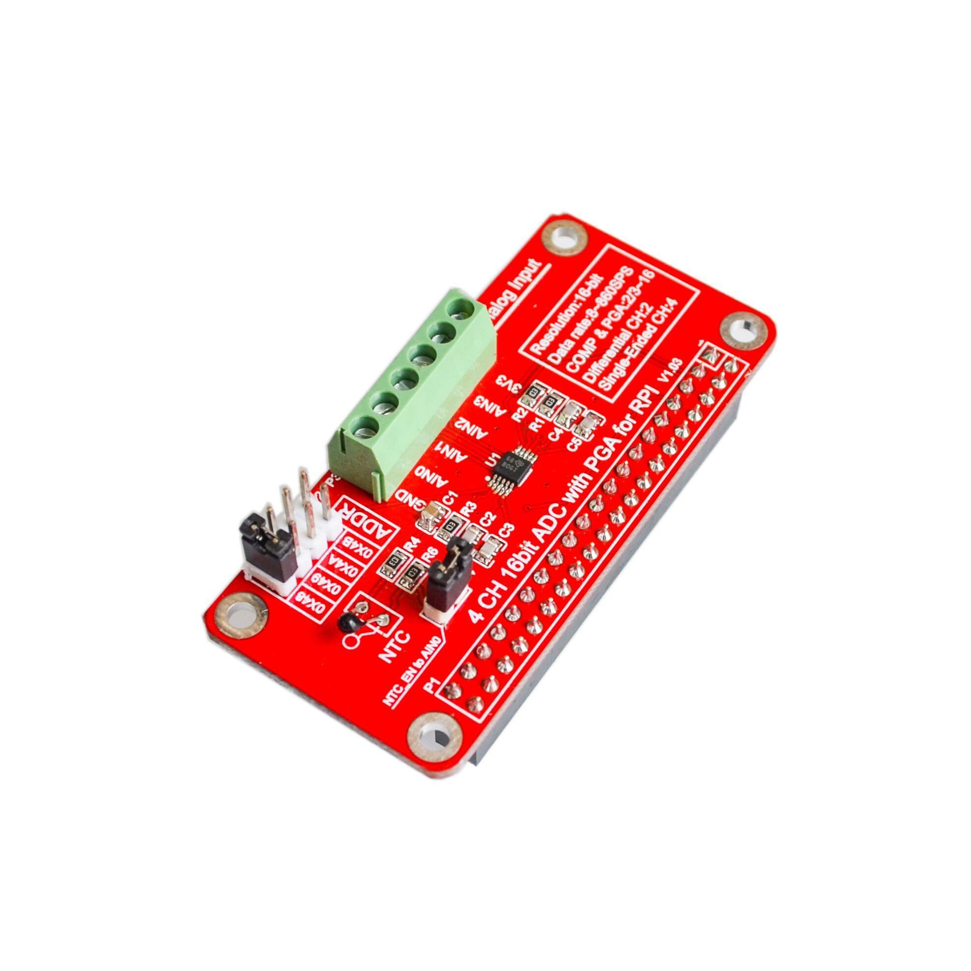 

16-битный модуль I2C ADS1115, 4-канальный АЦП для Raspberry Pi 3/2, модель B/B+