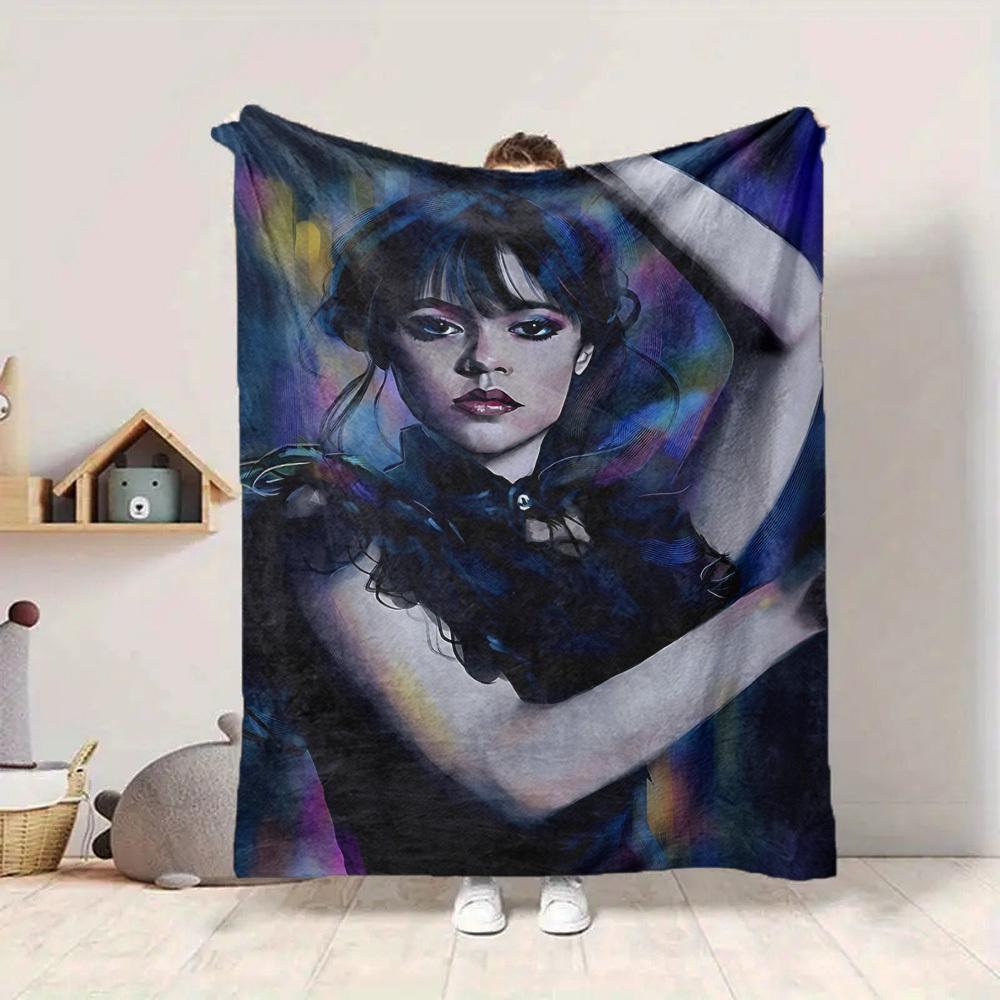1pz Mercoledì Stampa Accogliente Coperta Leggera Calda Flanella Coperta da Divano, Letto, Soggiorno