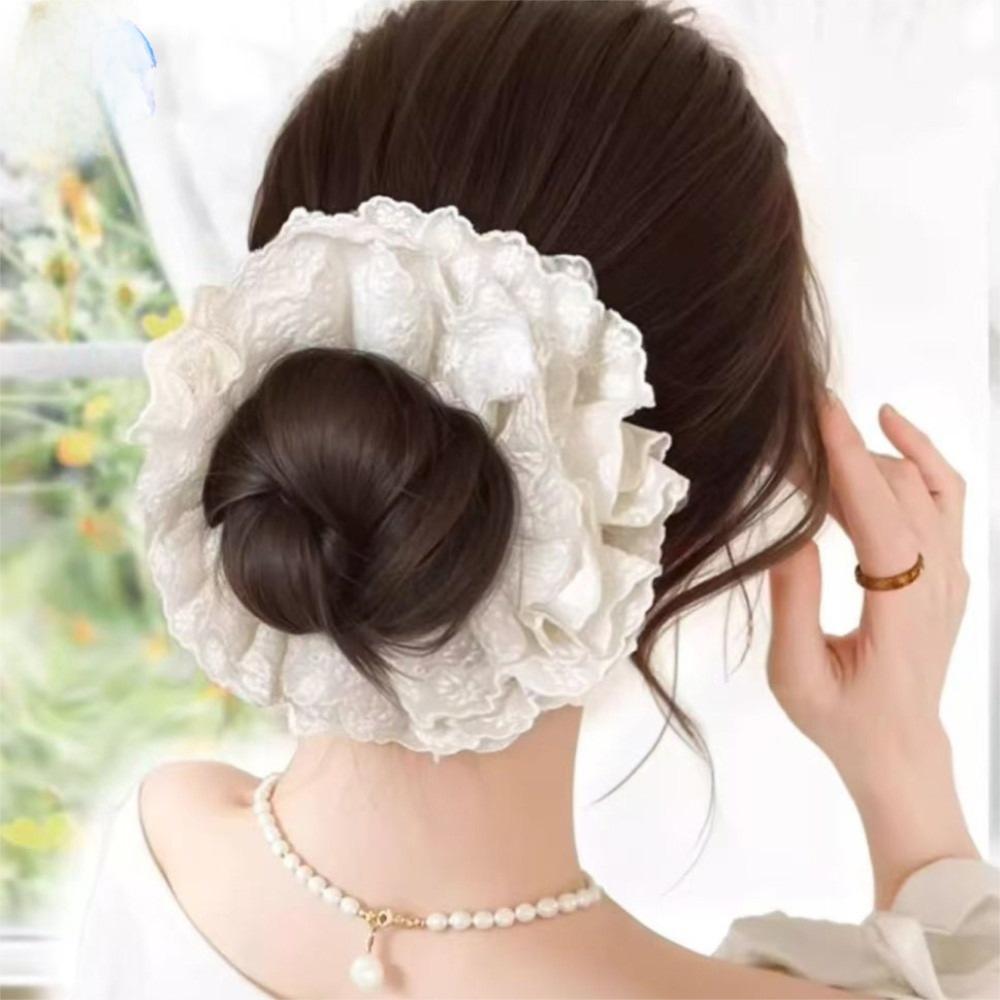 Synthetic Hair Tie Wig Lace Hair Rope Hairpiece Elegant Wig Hairband  Women