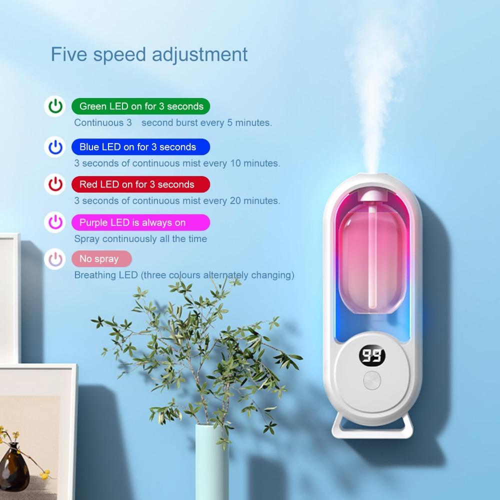 Digitální displej WC Deodorizační difuzér Dobíjecí Automatický Osvěžovač vzduchu s vůní Čistička vzduchu Domov