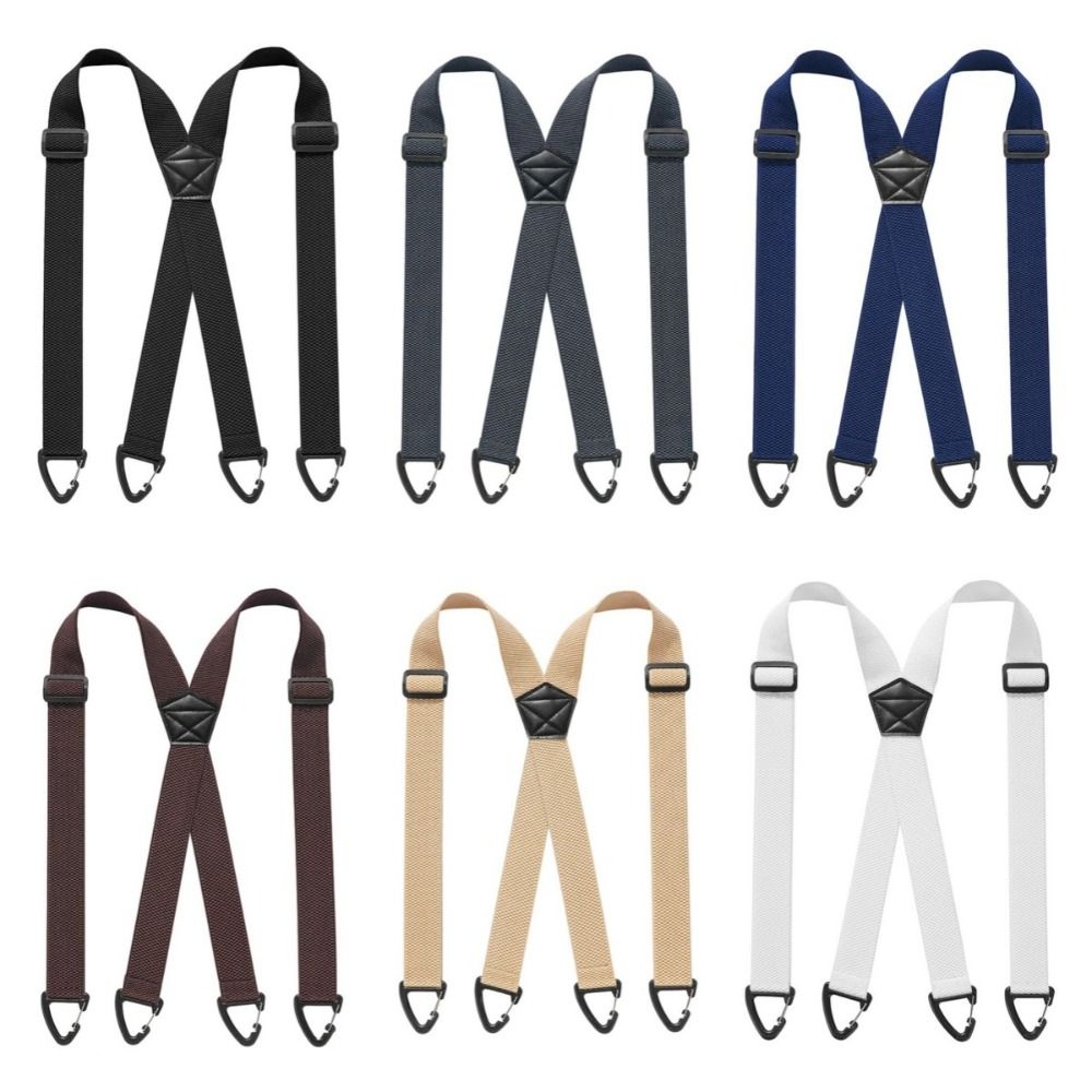 Heavy Duty Work Suspenders 3.8cm Wide Elastic Pants Braces Simple X-Type Suspenders Men Gift