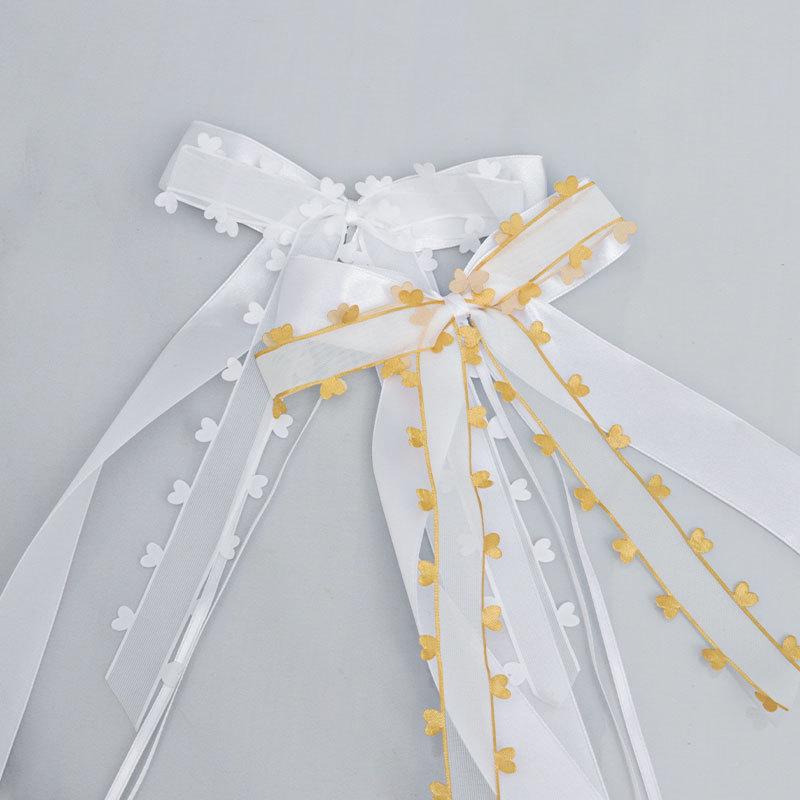 Bezpośredni Dzień Walentego Przezroczysta Koronkowa Krawędź Przezroczysta Wstążka z Przędzy, Opakowanie na Prezent Kwiatowy Miłość Wstążka Kokarda
