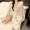 Mikko Cartoon Doll Collar Pajamas Women'S Cloud Cotton Sweet Girl Loungewear Set