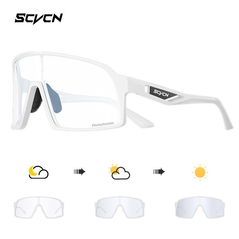 SCVCN Photochrome Radsportbrille Sportsonnenbrille für Herren MTB Fahrrad Brillen für Damen Mode Schutzbrille Schlittschuhbrille